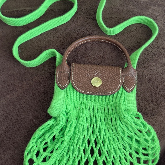 Longchamp Handbags - Longchamp Vibrant Green and Brown Crossbody Bag